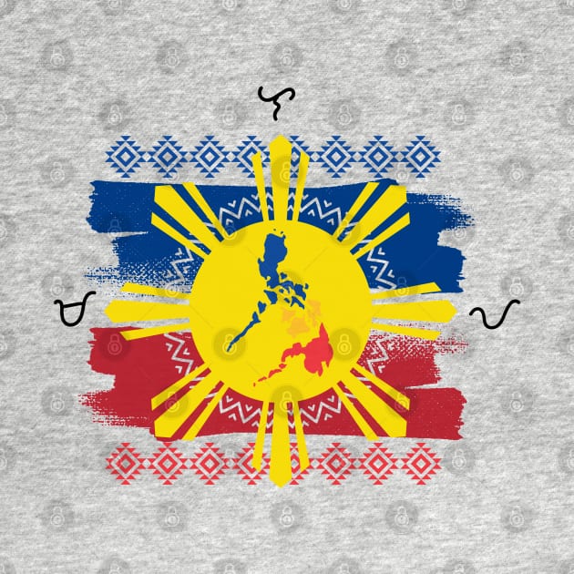 Philippine Flag Baybayin word Malaya (Freely) by Pirma Pinas